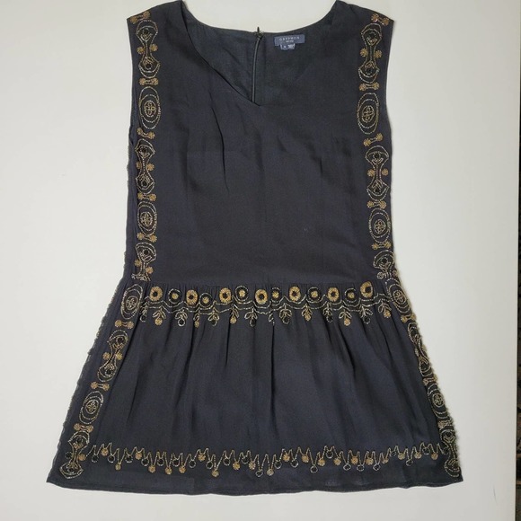 Gryphon Dresses & Skirts - Gryphon Women's Sleeveless Flower Embellished Mini Dress Lined Charcoal Size M